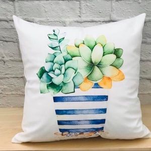 Potted Plant Stripe Decor Pillow Covers